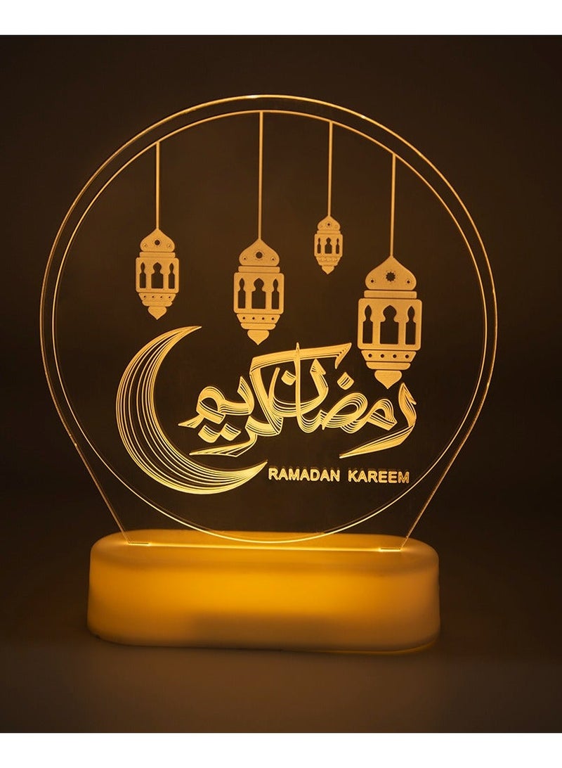 هلالفل هيلالفول الهلال الصمام الخفيفة موقف | بطارية للماء تعمل هدية الإسلامية | المنزل ، غرفة المعيشة ، ديكور غرفة نوم | رمضان ، مهرجان العيد مصباح القمر | ضوء أبيض دافئ - Image 4